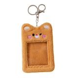 Maxbell Plush Photocard Holder Keychain for Football Cards Bus Cards Driver Licenses Orange