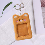 Maxbell Plush Photocard Holder Keychain for Football Cards Bus Cards Driver Licenses Orange