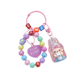 Maxbell Bunny Girl Key Chain Party Favors Bag Pendant for Lovers Girls Birthday Gift Pink