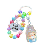 Maxbell Bunny Girl Key Chain Party Favors Bag Pendant for Lovers Girls Birthday Gift White