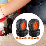 Maxbell 4 Pieces RC Wheels and Tires RC Part for 1/8 RC Rally Car Crawler Accessories Style A Orange