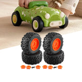 Maxbell 4 Pieces RC Wheels and Tires RC Part for 1/8 RC Rally Car Crawler Accessories Style A Orange