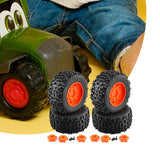 Maxbell 4 Pieces RC Wheels and Tires RC Part for 1/8 RC Rally Car Crawler Accessories Style A Orange