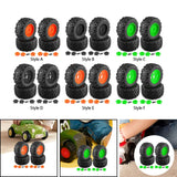 Maxbell 4 Pieces RC Wheels and Tires RC Part for 1/8 RC Rally Car Crawler Accessories Style A Orange