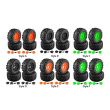 Maxbell 4 Pieces RC Wheels and Tires RC Part for 1/8 RC Rally Car Crawler Accessories Style A Orange