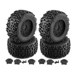 Maxbell 4 Pieces RC Wheels and Tires RC Part for 1/8 RC Rally Car Crawler Accessories Style A Black