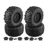 Maxbell 4 Pieces RC Wheels and Tires RC Part for 1/8 RC Rally Car Crawler Accessories Style A Black