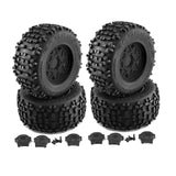 Maxbell 4 Pieces RC Wheels and Tires RC Part for 1/8 RC Rally Car Crawler Accessories Style A Black
