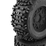 Maxbell 4 Pieces RC Wheels and Tires RC Part for 1/8 RC Rally Car Crawler Accessories Style A Black