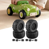 Maxbell 4 Pieces RC Wheels and Tires RC Part for 1/8 RC Rally Car Crawler Accessories Style A Black