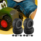 Maxbell 4 Pieces RC Wheels and Tires RC Part for 1/8 RC Rally Car Crawler Accessories Style A Black