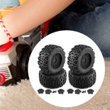 Maxbell 4 Pieces RC Wheels and Tires RC Part for 1/8 RC Rally Car Crawler Accessories Style A Black