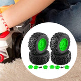 Maxbell 4 Pieces RC Wheels and Tires RC Part for 1/8 RC Rally Car Crawler Accessories Style A Green