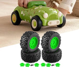 Maxbell 4 Pieces RC Wheels and Tires RC Part for 1/8 RC Rally Car Crawler Accessories Style A Green