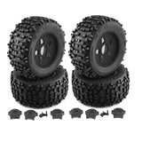 Maxbell 4 Pieces RC Wheels and Tires RC Part for 1/8 RC Rally Car Crawler Accessories Style B Black
