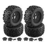 Maxbell 4 Pieces RC Wheels and Tires RC Part for 1/8 RC Rally Car Crawler Accessories Style B Black