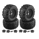 Maxbell 4 Pieces RC Wheels and Tires RC Part for 1/8 RC Rally Car Crawler Accessories Style B Black