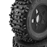 Maxbell 4 Pieces RC Wheels and Tires RC Part for 1/8 RC Rally Car Crawler Accessories Style B Black