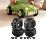 Maxbell 4 Pieces RC Wheels and Tires RC Part for 1/8 RC Rally Car Crawler Accessories Style B Black