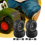 Maxbell 4 Pieces RC Wheels and Tires RC Part for 1/8 RC Rally Car Crawler Accessories Style B Black
