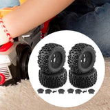Maxbell 4 Pieces RC Wheels and Tires RC Part for 1/8 RC Rally Car Crawler Accessories Style B Black