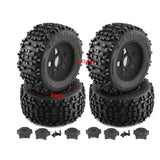 Maxbell 4 Pieces RC Wheels and Tires RC Part for 1/8 RC Rally Car Crawler Accessories Style B Black