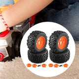 Maxbell 4 Pieces RC Wheels and Tires RC Part for 1/8 RC Rally Car Crawler Accessories Style B Orange