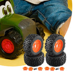 Maxbell 4 Pieces RC Wheels and Tires RC Part for 1/8 RC Rally Car Crawler Accessories Style B Orange