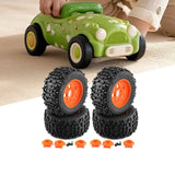 Maxbell 4 Pieces RC Wheels and Tires RC Part for 1/8 RC Rally Car Crawler Accessories Style B Orange
