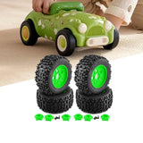 Maxbell 4 Pieces RC Wheels and Tires RC Part for 1/8 RC Rally Car Crawler Accessories Style B Green