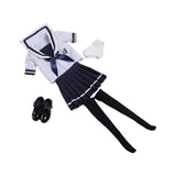 Maxbell 1:6 Scale Schoolgirl Uniform Suit Outfit for 12'' Female Action Figures Body dark blue