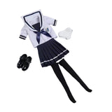 Maxbell 1:6 Scale Schoolgirl Uniform Suit Outfit for 12'' Female Action Figures Body dark blue