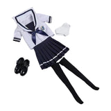 Maxbell 1:6 Scale Schoolgirl Uniform Suit Outfit for 12'' Female Action Figures Body dark blue