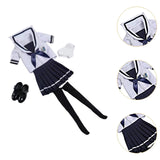 Maxbell 1:6 Scale Schoolgirl Uniform Suit Outfit for 12'' Female Action Figures Body dark blue