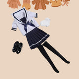 Maxbell 1:6 Scale Schoolgirl Uniform Suit Outfit for 12'' Female Action Figures Body dark blue