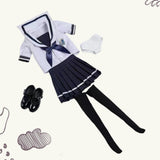 Maxbell 1:6 Scale Schoolgirl Uniform Suit Outfit for 12'' Female Action Figures Body dark blue