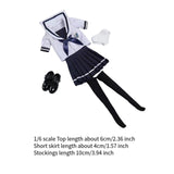 Maxbell 1:6 Scale Schoolgirl Uniform Suit Outfit for 12'' Female Action Figures Body dark blue