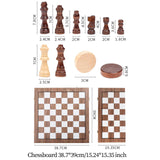 Maxbell Wooden Chess Set 15 inch Chess and Checkers Set for Beginner Boys Girls Kids