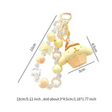 Maxbell Cute Beaded Keychain Creative Multifunction Portable Keyring for Women Girls Pudding Dog