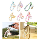 Maxbell Cute Beaded Keychain Creative Multifunction Portable Keyring for Women Girls Pudding Dog