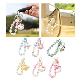 Maxbell Cute Beaded Keychain Creative Multifunction Portable Keyring for Women Girls Pudding Dog