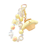 Maxbell Cute Beaded Keychain Creative Multifunction Portable Keyring for Women Girls Pudding Dog