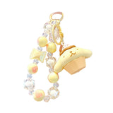 Maxbell Cute Beaded Keychain Creative Multifunction Portable Keyring for Women Girls Pudding Dog