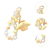 Maxbell Cute Beaded Keychain Creative Multifunction Portable Keyring for Women Girls Pudding Dog