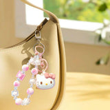 Maxbell Cute Beaded Keychain Creative Multifunction Portable Keyring for Women Girls Kitty