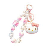 Maxbell Cute Beaded Keychain Creative Multifunction Portable Keyring for Women Girls Kitty