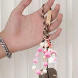 Maxbell Cute Beaded Keychain Creative Multifunction Portable Keyring for Women Girls Melody
