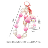 Maxbell Cute Beaded Keychain Creative Multifunction Portable Keyring for Women Girls Melody