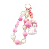 Maxbell Cute Beaded Keychain Creative Multifunction Portable Keyring for Women Girls Melody