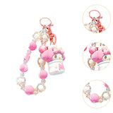 Maxbell Cute Beaded Keychain Creative Multifunction Portable Keyring for Women Girls Melody